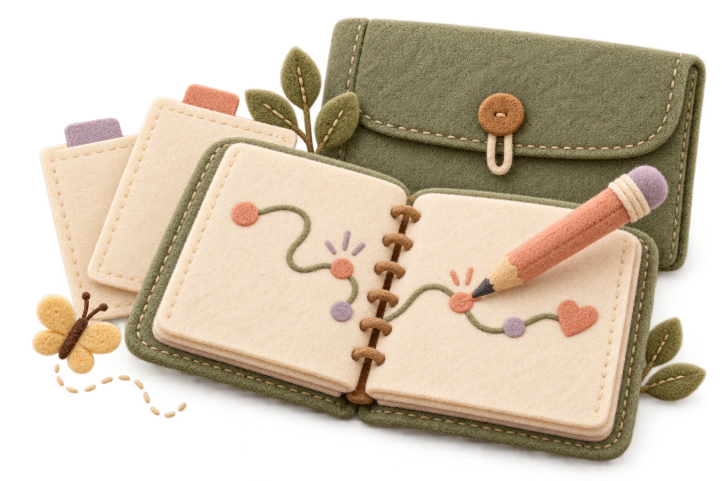 Un cuaderno, un lápiz y hojas representan la revisión de registros.